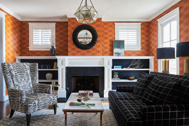 Inspiration for a transitional living room remodel in Chicago