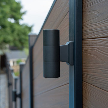 Modern Composite Privacy Fence with Integrated Lighting