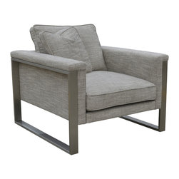 Boston Armchair- Coffee Tweed Fabric - Armchairs And Accent Chairs