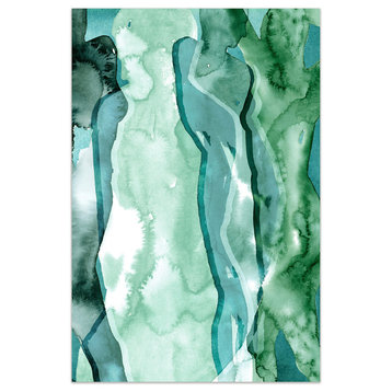 "Water Women I" Frameless Tempered Glass Contemporary Wall Art 48" x 32"
