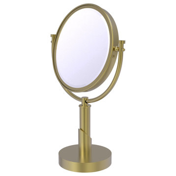 Tribecca 8" Vanity Top Make-Up Mirror 5X Magnification, Satin Brass