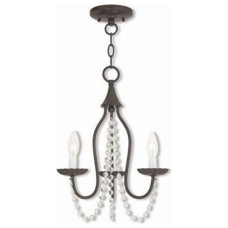 Livex Lighting 40793-92 Alessia, 3 Light Mini Chandelier, Bronze/Dark Brown