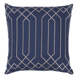 Skyline Cobalt Linen Down Throw Pillow - Decorative Pillows