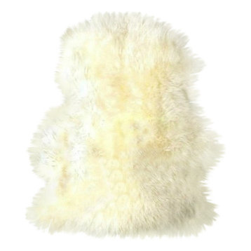 Sheepskin Faux Fur Rug, Wolf, 2'x4'