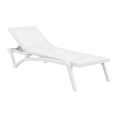 Compamia Pacific Sling Chaise Lounges, Set of 2, White