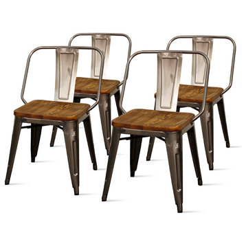 Brian Side Chairs, Set of 4, Gunmetal