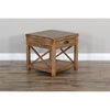 Sunny Designs Durango 22" Coastal Mahogany Wood End Table in Weathered Brown
