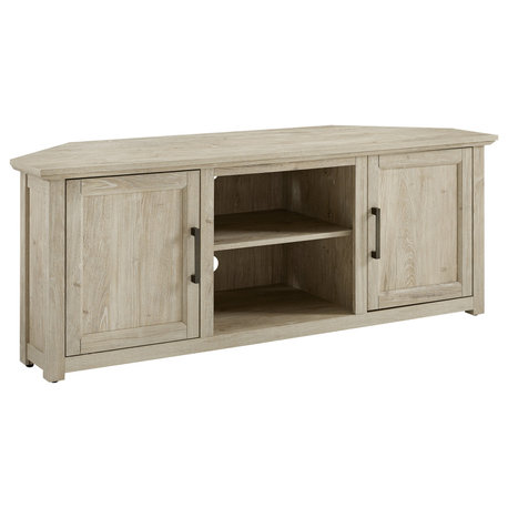 Camden 58" Corner TV Stand Frosted Oak