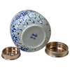 Oriental Handmade Blue White Porcelain Metal Lid Container Urn Hws1827