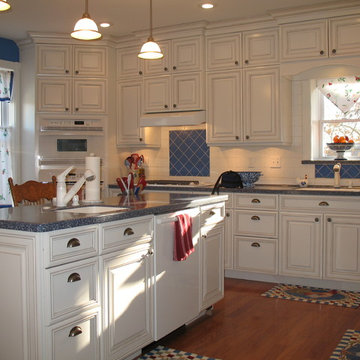 Blue and White Country Kitchen