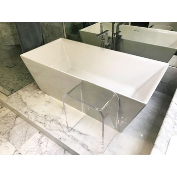 18" x 12" x 18" x 3/4" Clear Acrylic End Table or Shower Bench