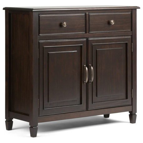 Connaught Solid Wood Entryway Storage Cabinet in Dark Chestnut Brown