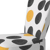 Yellow and Black Circle Pattern Chair, Side Chair