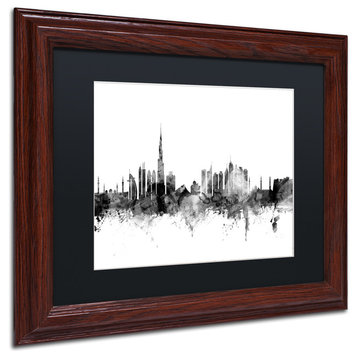 Michael Tompsett 'Dubai Skyline B&W' Matted Framed Art, 11x14