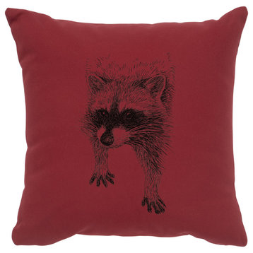 Image Pillow 16x16 Raccoon Cotton Brick
