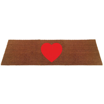 Jumbo Heart Doormat, Red, 24"x72"