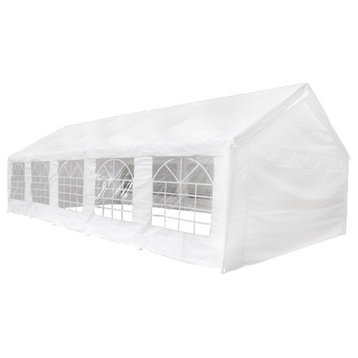 Outdoor 32' x 16' Canopy Gazebo Party Tent with 12 Removable Walls - White