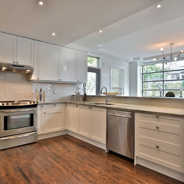 Shaker style kitchen and granite countertop in Toronto