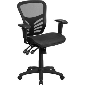 Black Mesh Multifunction Executive Swivel Ergonomic Office Chair,Adj,Arms
