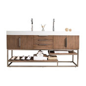 Columbia 72" Double Vanity, Latte Oak, Without Top