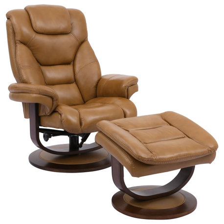 Parker Living Monarch Butterscotch Manual Reclining Swivel Chair and Ottoman