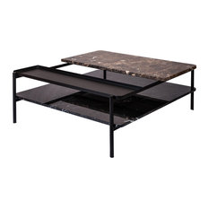 Bagnères Coffee Table, Emperador and Marquina Marble