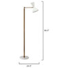 Pisa Swing Arm Floor Lamp, White Lacquer and Antique Brass Metal