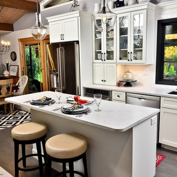Transitional Kitchen Blends Mid-Century Features