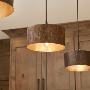 Hammered Copper 8" Round Cylinder Pendant Light (L900DB)