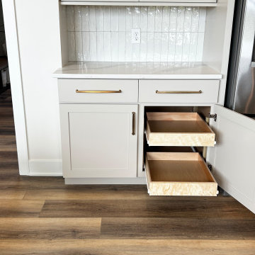 Accessible Beige Painted Kitchen with Birch Almond Accents