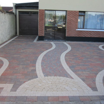 paving driveway with path