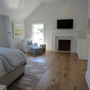 AMAGANSETT:  WIDE PLANK CHARACTER WHITE OAK INSTALLED/FINISHED W BONA TRAFFIC HD
