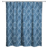 Blue Ogee Pattern 71x74 Shower Curtain