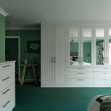 White & Green Bedroom in Buckinghamshire