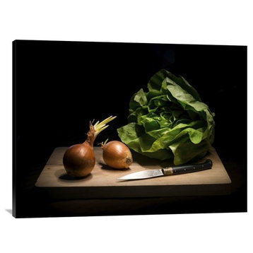 "Onions And Lettuce" Stretched Canvas Giclee by Antonio Zoccarato, 40x30"