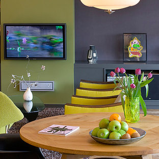 Свежая идея для дизайна: гостиная-столовая в современном стиле - отличное фото интерьера