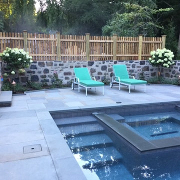 Bryn Mawr house and pool stonework