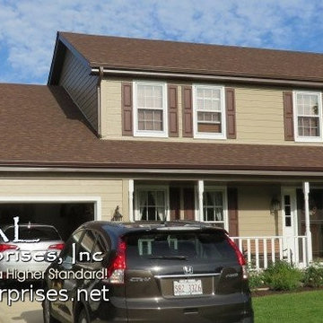 Khaki Brown Hardie Plank Siding & Trim Installed in Wheaton