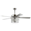 Circe 52" 3-Light Shade LED Ceiling Fan With Remote, Chrome