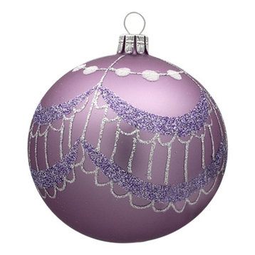 Glass Ball Christmas Ornament Purple Made USA 2½" Diameter 1508B93 Futbol 