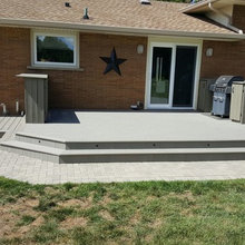 deck and brick paver