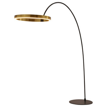 Ring of Light Geometric 60W 2-Light Led Arched Floor Lamp