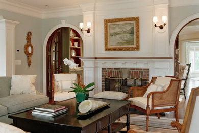 Living room - transitional living room idea in Boston