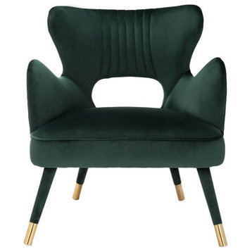 Thelma Wingback Arm Chair Forest Green/Gold