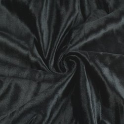 Hotham Gray and Black Plain Ready Made Velvet Curtains and Fabrics Black Color - Upholstery Fabric