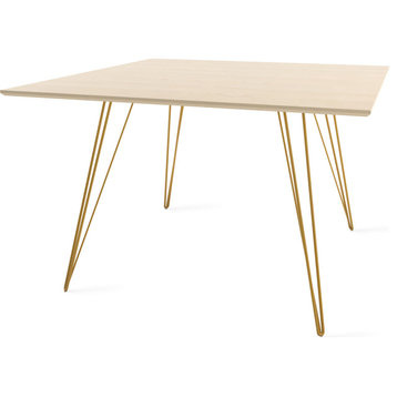 Williams Square Dining Table - Mustard, Small, Maple