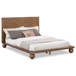 Meridian Furniture - Kent Solid Ash Wood Bed, Walnut, King - Revamp your bedroom with the sleek design of the Kent Walnut King Bed. This bed is meticulously crafted from solid ash wood that ensures durability and longevity. The rich walnut hue finish lends a warm and inviting feel to your space. The bed boasts a clean and uncluttered design that exudes a minimalist vibe, adding to the overall elegance. The ball-shaped legs of the bed are a striking feature that adds a touch of luxury and refinement to the design. This bed is truly a timeless piece of furniture that will not only enhance the aesthetics of your room but also provide a comfortable and restful sleeping experience.
