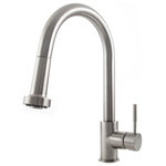 ZLINE Kitchen and Bath - ZLINE Monet Kitchen Faucet in Brushed Nickel (MON-KF-BN) - The ZLINE Monet Kitchen Faucet (MON-KF-BN) is manufactured with the highest quality materials on the market - making it long-lasting and durable.  We have focused on designing each faucet to be functionally efficient while offering a sleek design, making it a beautiful addition to any kitchen.  While aesthetically pleasing, this faucet offers a hassle-free washing experience, with 360 degree rotation and a spring loaded pressure adjusting spray wand. At 1.8 gal per minute this faucet provides the perfect amount of flexibility and water pressure to save you time. Our cutting edge lock in technology will keep your spray wand docked and in place when not in use.  ZLINE delivers the most efficient, hassle free kitchen faucet with a lifetime warranty, giving you peace of mind.  The Monet Kitchen Faucet (MON-KF-BN) ships next business day when in stock.