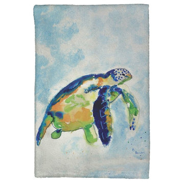 Blue Sea Turtle Kitchen Towel - Two Sets of Two (4 Total)