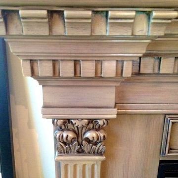 Custom painted fireplace (detail)